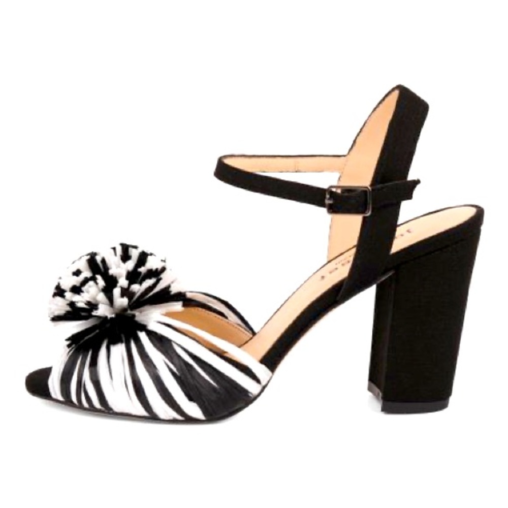 Jon Joseph For Anthropologie Straw Pom Pom Heels NWT